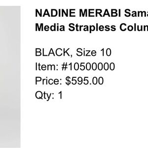 NADINE MERABI Black Strapless Dress